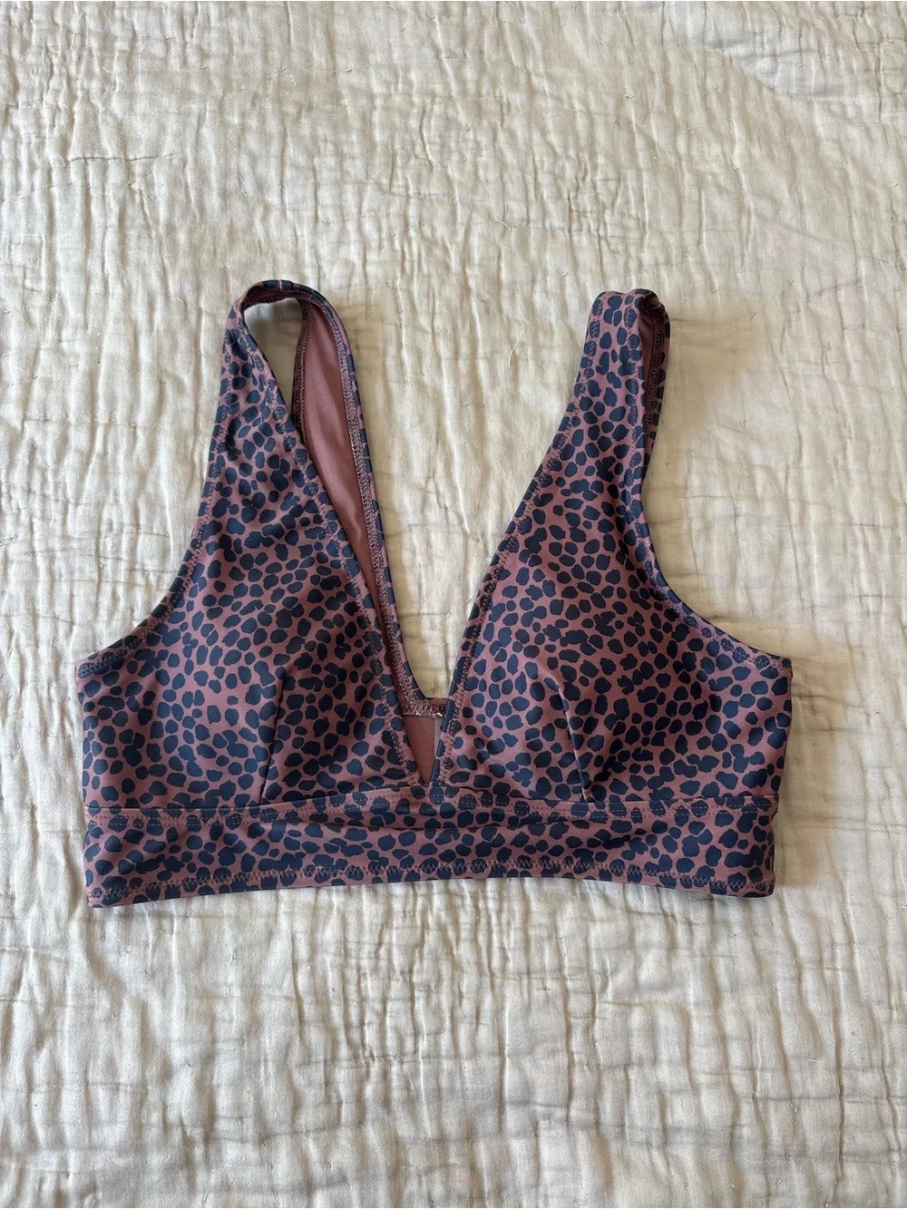 Old Navy Mauve Pink Leopard Swim Bralette